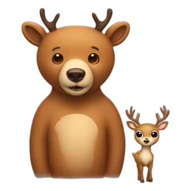 a bear and a deer  sticker