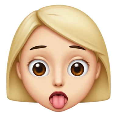 rolling eye sticking out tongue  sticker