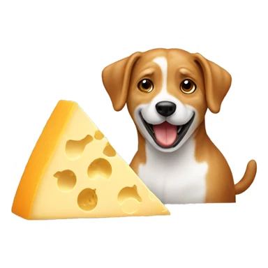 Dog eating cheese sticker