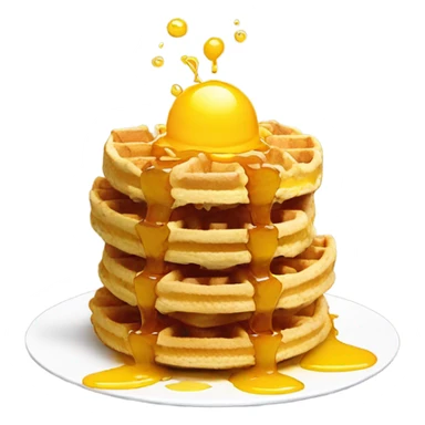 Monster made out of waffles and eggs dripping in syrup  sticker