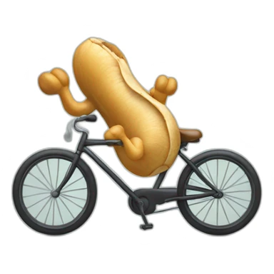 Cashew riding a bicycle throwing money sticker