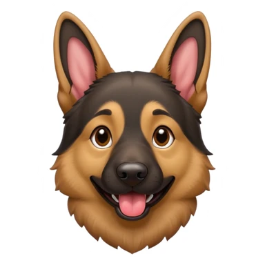 cartoon style dark German Shepherd dog with its tongue hanging out long sticker
