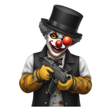 Clown gangster with gun sticker