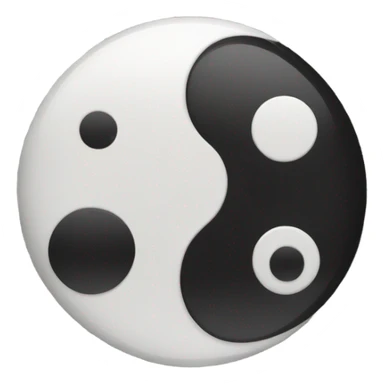 Ying Yang one half black with a white dot and other part white with a black dot sticker