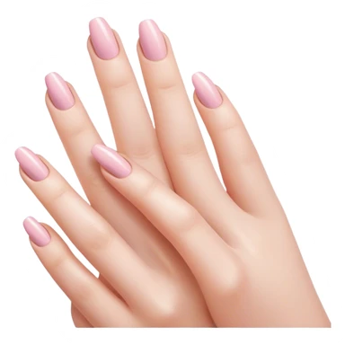 "Close-up of a delicate hand with soft pink or nude nail polish, slightly curved fingers, elegant and feminine style, subtle shine on nails." sticker