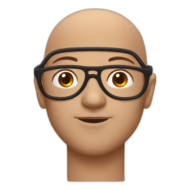 bald guy thick black glasses sticker