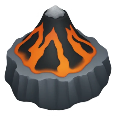 small black, gray and orange volcano
 sticker