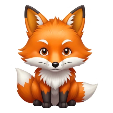 fox trying to look scary but looking adorable instead sticker