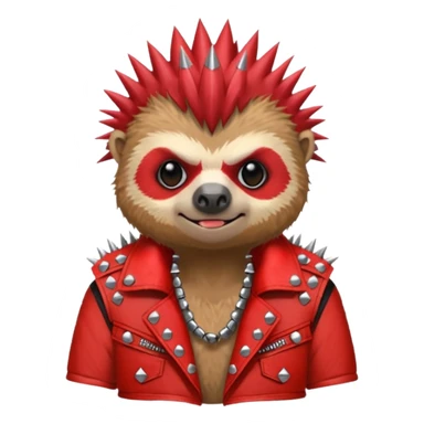 punk red sloth sticker