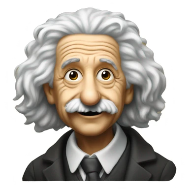 Albert Einstein holding a portrait of the Mona Lisa sticker