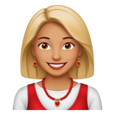 woman with red necklaced sticker