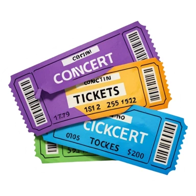 tickets of a concert sticker