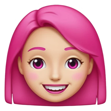 A smiling face but hot pink sticker