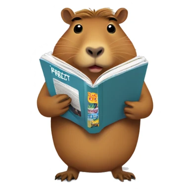 A capybara reading a magazine that says perfect on it  sticker