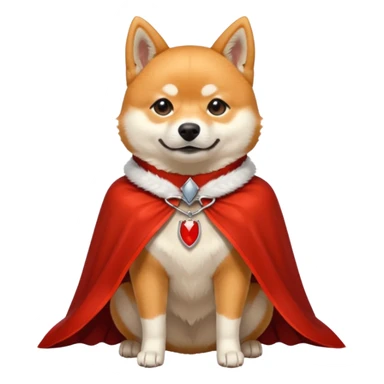 Shiba Dog in red dracula collar cloak sticker