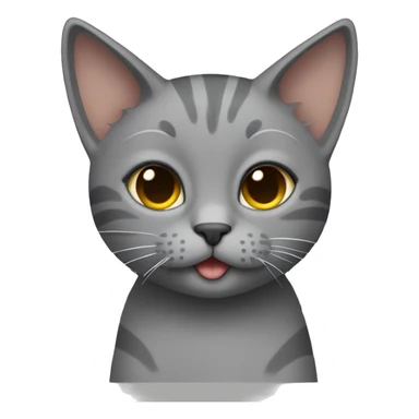 Gray cat giving a peace sign sticker