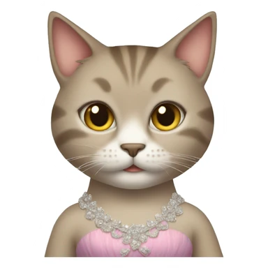 Cat in princess dress  sticker