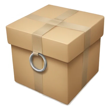 beige box with ring sticker