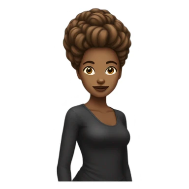 femme métisse avec les cheveux crépus noir sticker