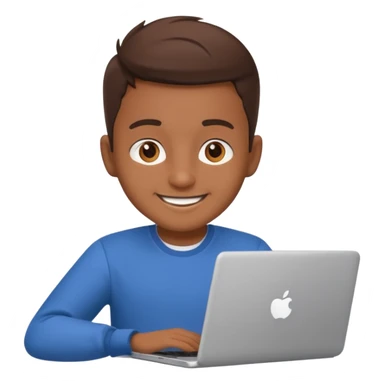 software engineer, casual wear, slightly brown skinned, with a laptop sticker