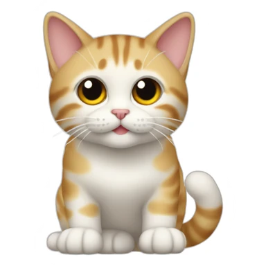 El pana migel gato blanco con castaño claro bebe parado en 2 patas sticker