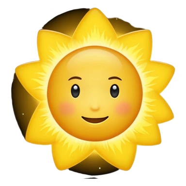 Realistic image of the star sun in space sticker