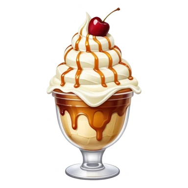 Sundae ice cream with caramel sauce sticker