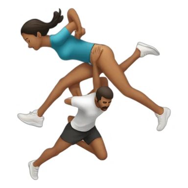 man carrying upside down woman while running seen from the side sticker