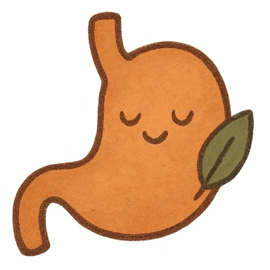 cartoon stomach, simple and friendly, modern flat style sticker