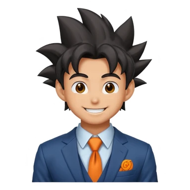 Goku con un traje elegante sticker