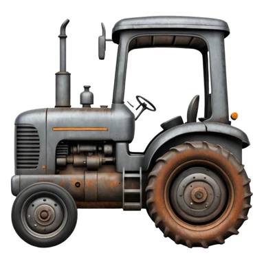 tractor in grey and black colors sticker