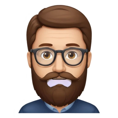 HOMME CHEVEUX BRUN LONGUE BARBE LUNETTE sticker