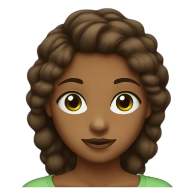 Brown Girl with Square classes Green eyes sticker