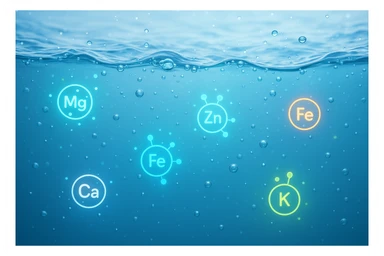 focus sull'acqua a tutto schermo e i micronutrienti contenuti in essa sticker