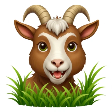 goat biting grass in his mouth sticker