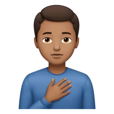 una mano en pecho ojos cerrados hombre multirracial sticker