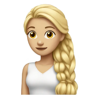 Blonde long side ponytail girl sticker