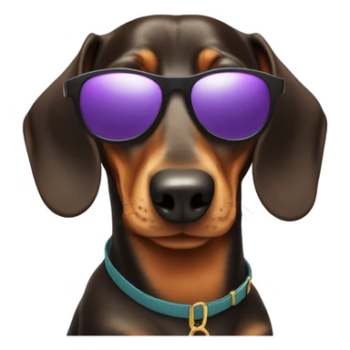 Dachshund with sunglasses sticker