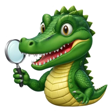 A gator with a magnifying glass sticker