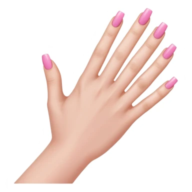 female hand with long square pink nails sticker