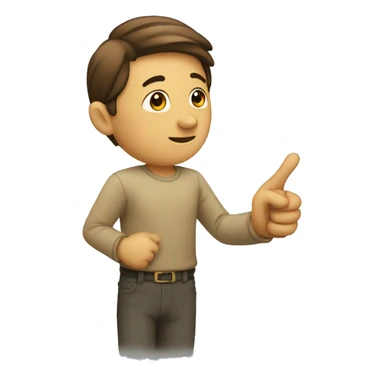 a person pointing to their left sticker