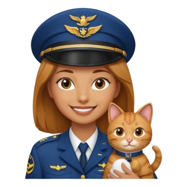 woman flying with airplane holding a cat emoji sticker