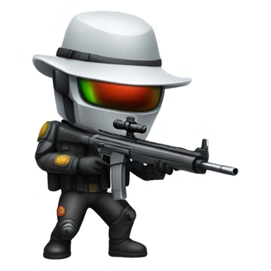 Martian secret service bounty hunter aiming rifle sticker