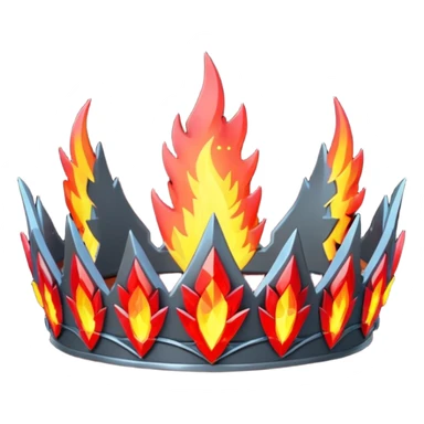 fantasy magic tiara of fire and ash low poly sticker