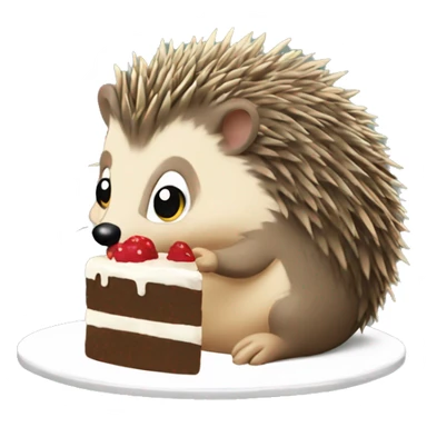 Hedgehog eating cake sticker