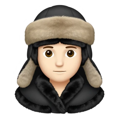 black ushanka hat sticker