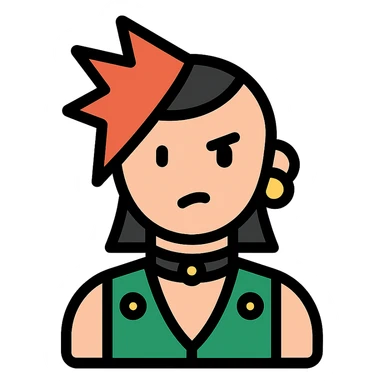 punk rock girl icon sticker