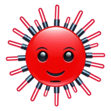 red glitter cyberpunk light sticker