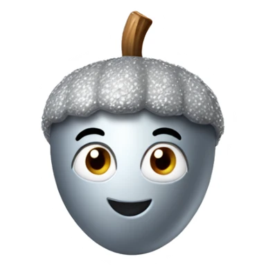 SINGLE sparkling silver acorn sticker