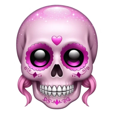 Catrina skull with soft pink details and sparkle sticker